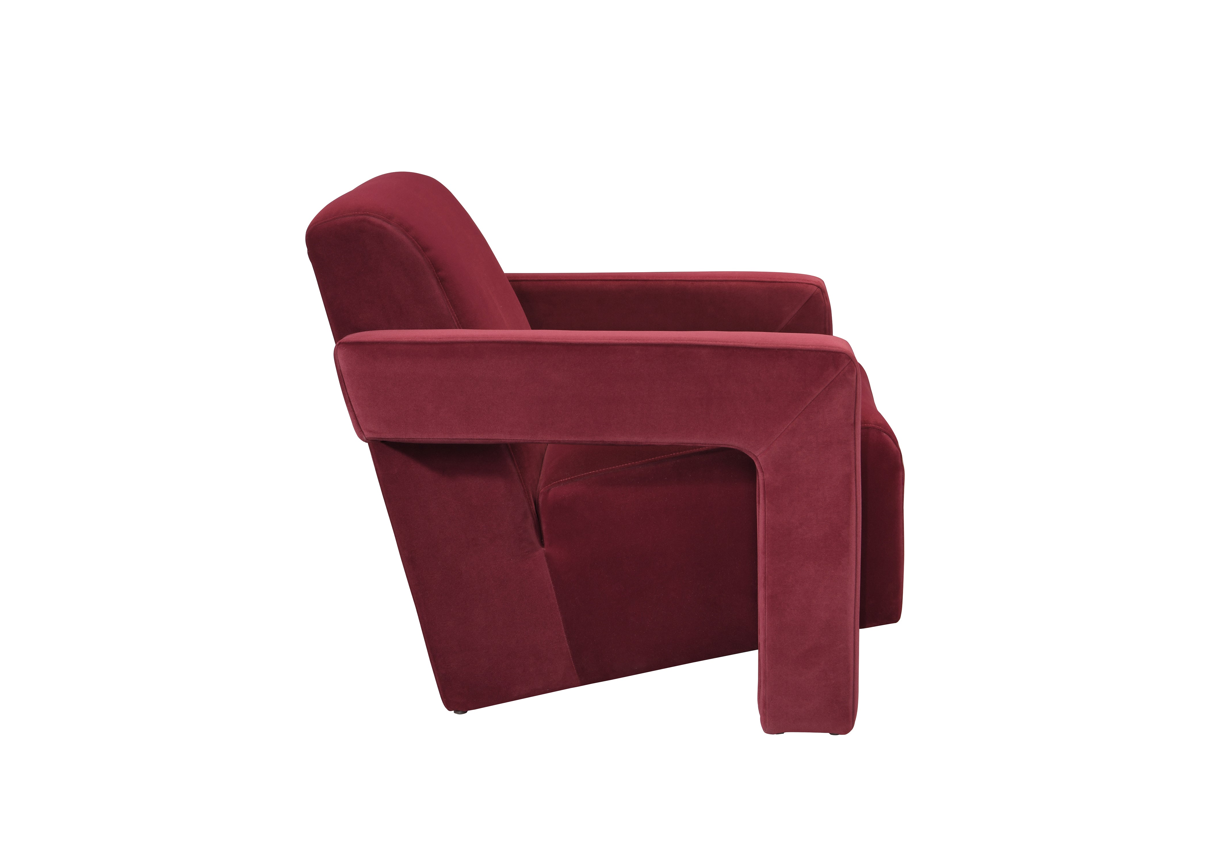 Apex Angular Burgundy Velvet Armchair